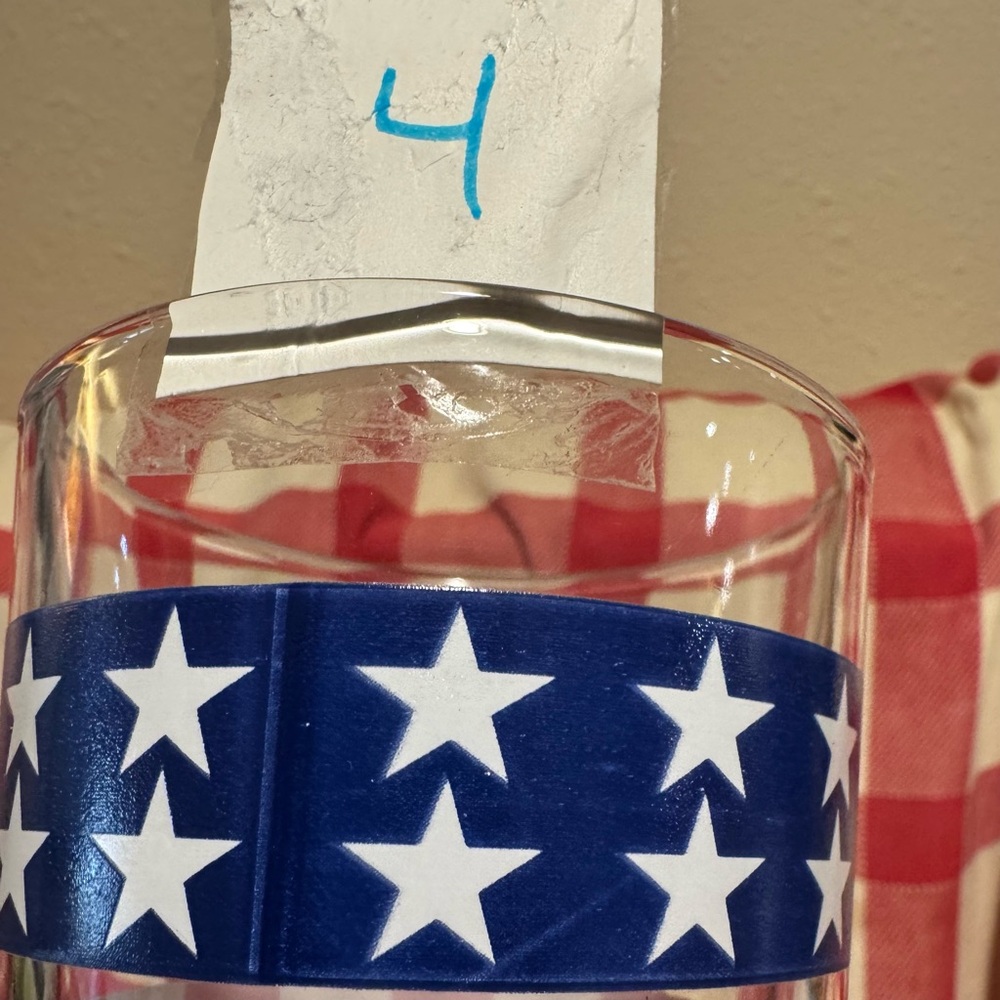 Patriotic Star and Stripe Glass Set of Libby-like Drinking Glasses - Picture 7 of 14